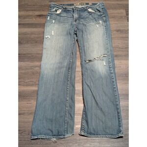 BKE Tyler Mens Jeans 38x32 Relaxed Fit Light Wash Distressed Denim READ!
